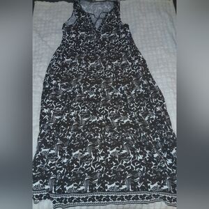 Max Studio Brown/Cresm Floral Maxi Dress Sz M EUC